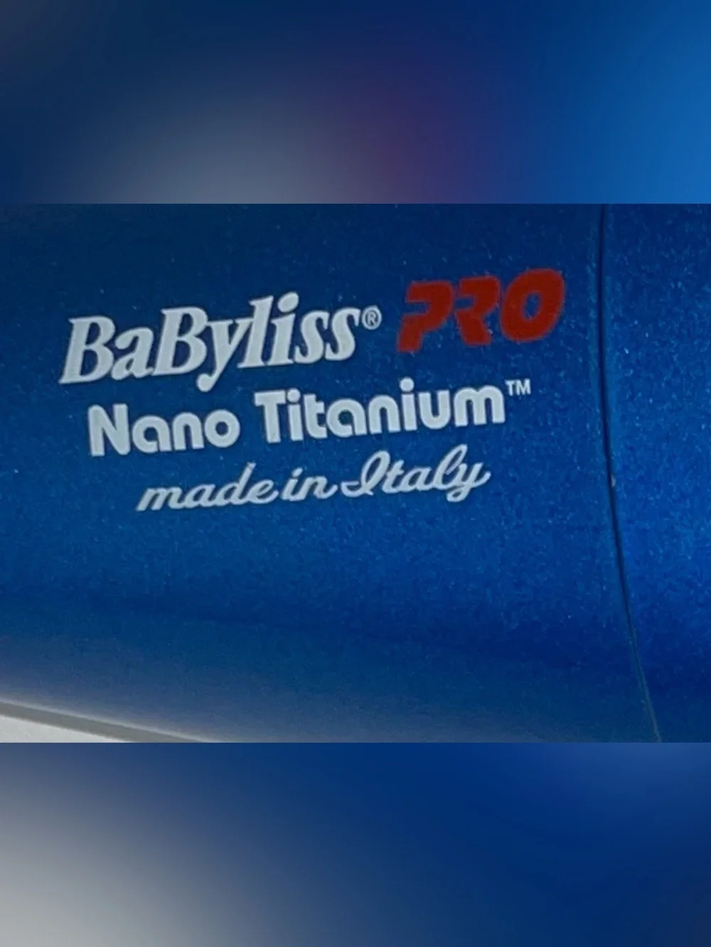 BaByliss Metallic Blue Nano Titanium Hair Dryer with Italian Flag Accent